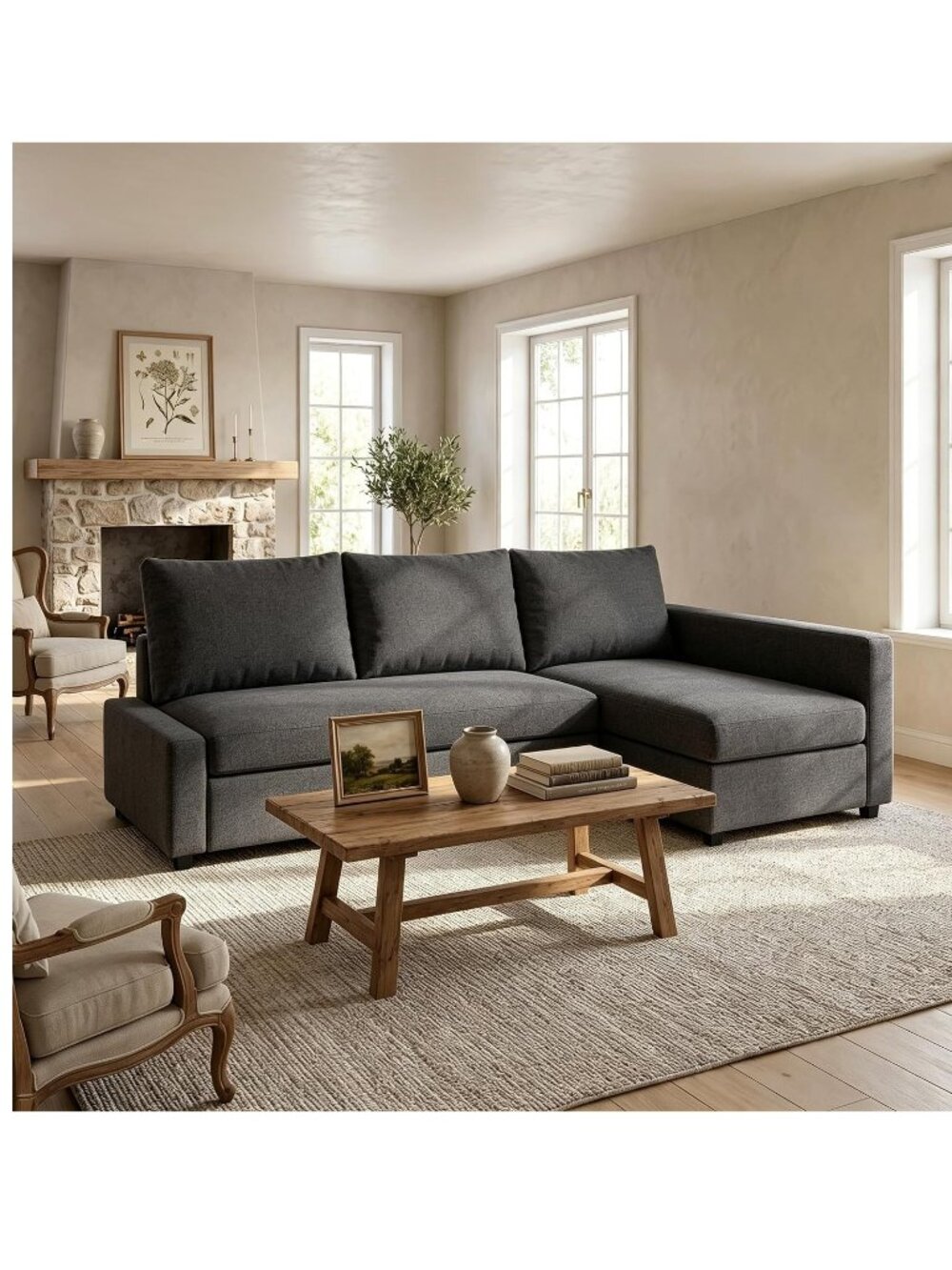 New: IKEA Friheten Sectional Cover - Right Facing (Charcoal Gray)